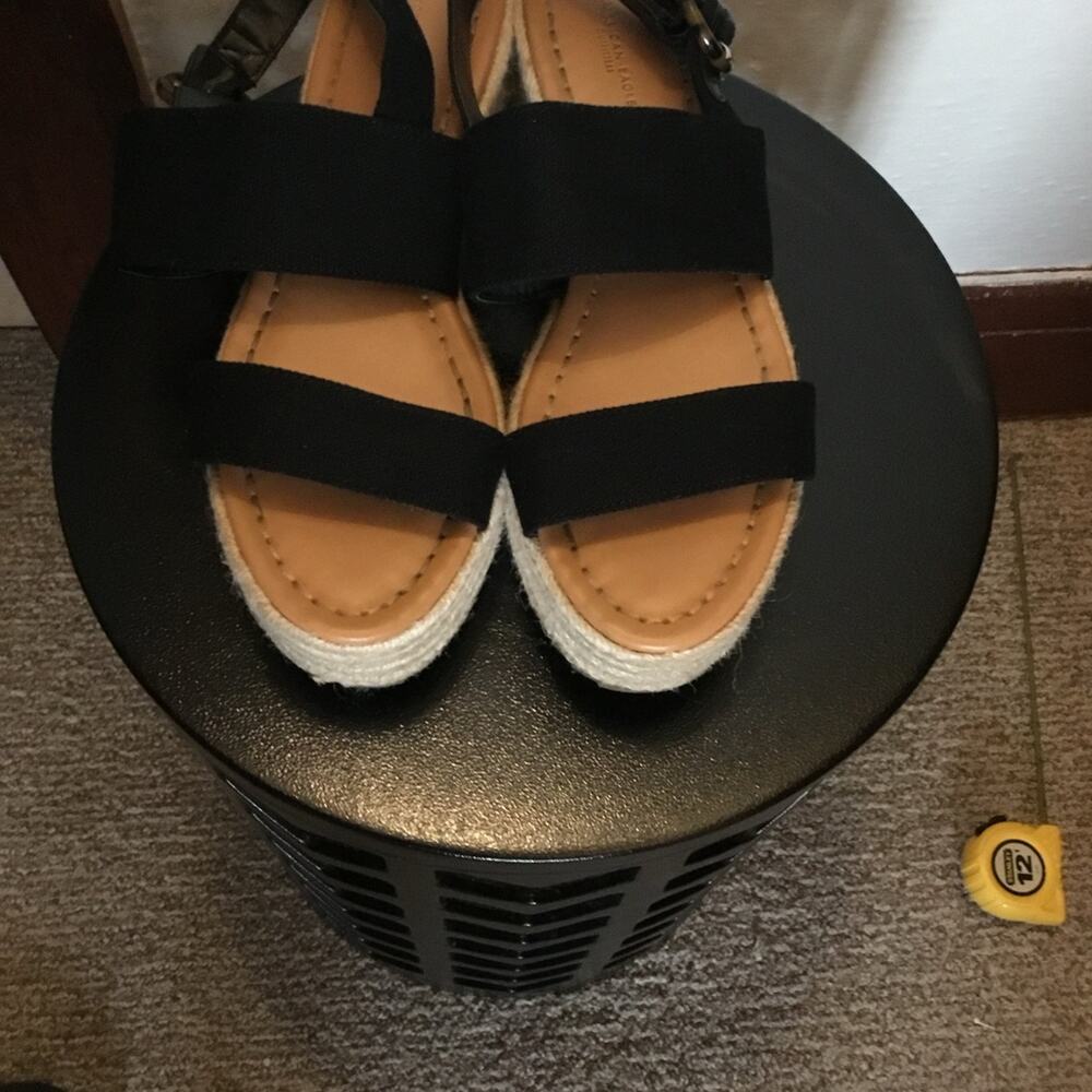 American Eagle Black Platform Sandals Strappy Espadrille Summer Shoes